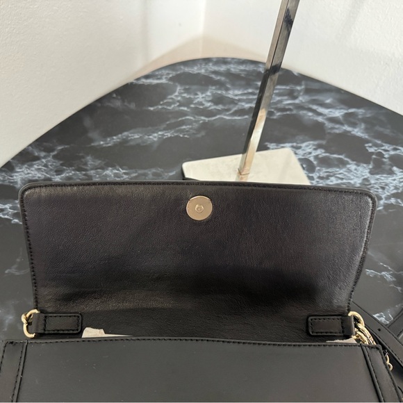 DONNA KARAN NEW YORK Handbag 100% Leather Black Charm Crossbody AUTHENTIC NEW - Picture 7 of 10